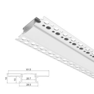 Arc LED Plaster-In Aluminium Wide Flush Mount Profile with Opal Diffuser