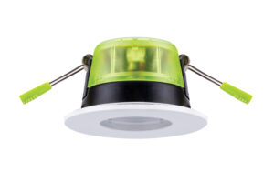 Integral Xfire Pro CCT & Wattage Switchable Fire-Rated Downlight 60&deg; Beam Dimmable w/White Bezel
